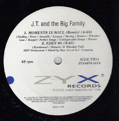 J.T. And The Big Family : Moments In Soul (12")