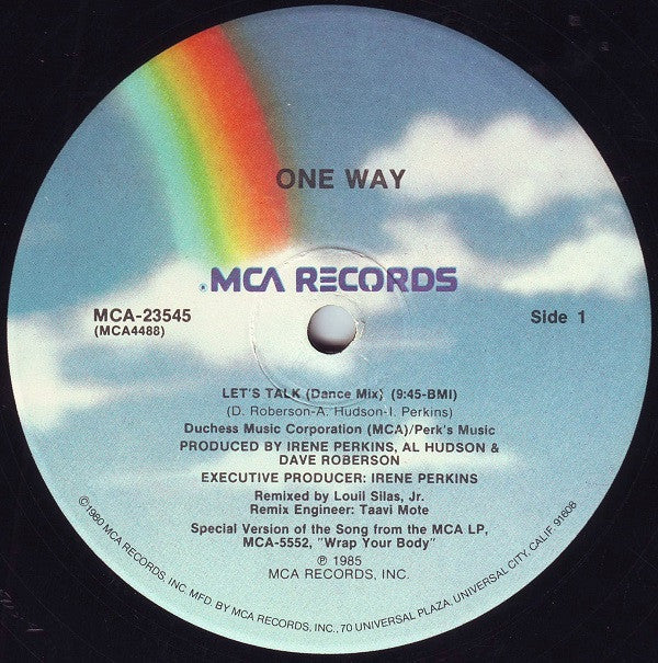 One Way : Let's Talk (12" Version) (12", Maxi, Pin)