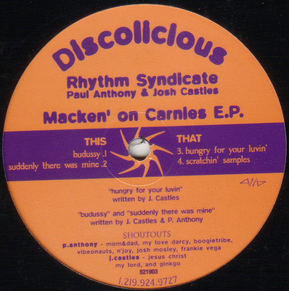 Rhythm Syndicate (2) : Macken' On Carnies E.P. (12", EP)