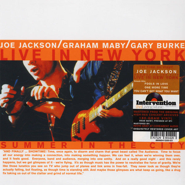 Joe Jackson / Graham Maby / Gary Burke : Summer In The City - Live In New York (2xLP, RE, 180)