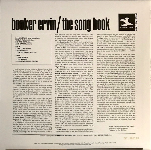Booker Ervin : The Song Book (LP, Album, Ltd, RE, RM, 200)