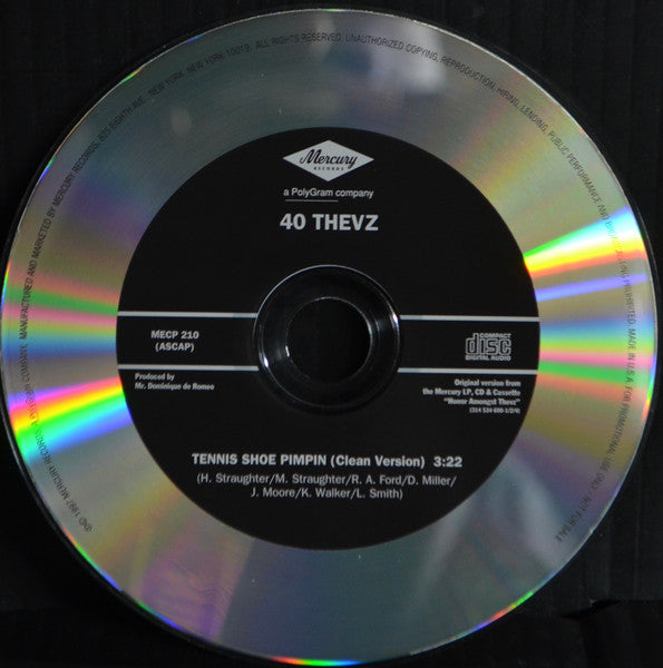 40 Thevz : Tennis Shoe Pimpin (CD, Single, Promo)