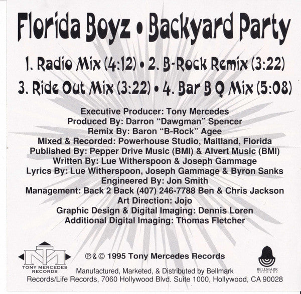 Florida Boyz : Backyard Party (CD, Maxi)