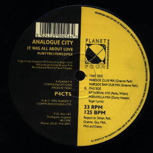 Analogue City : It Was All About Love (Remixes) (12")