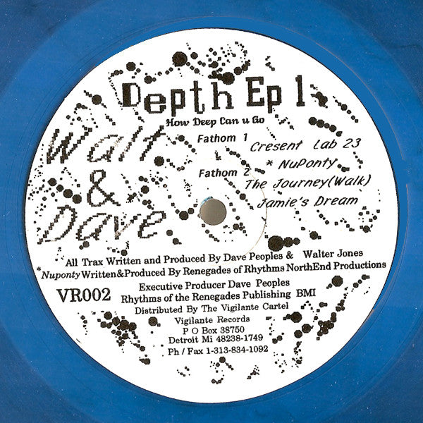 Walt* & Dave* : Depth EP 1 - How Deep Can U Go (12", EP, Ltd, Blu)