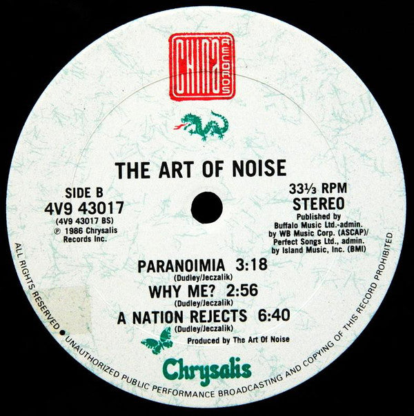 The Art Of Noise With Max Headroom : Paranoimia (Extended Version) (12")