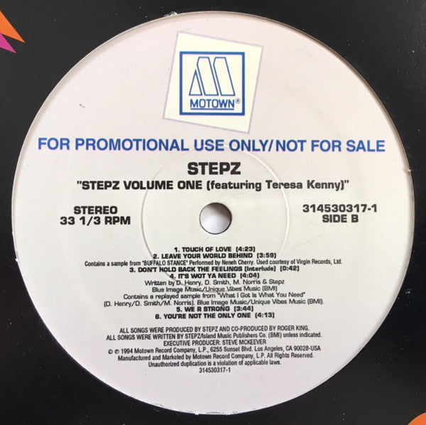Stepz Featuring Teresa Kenny : Volume One (LP, Album, Promo)