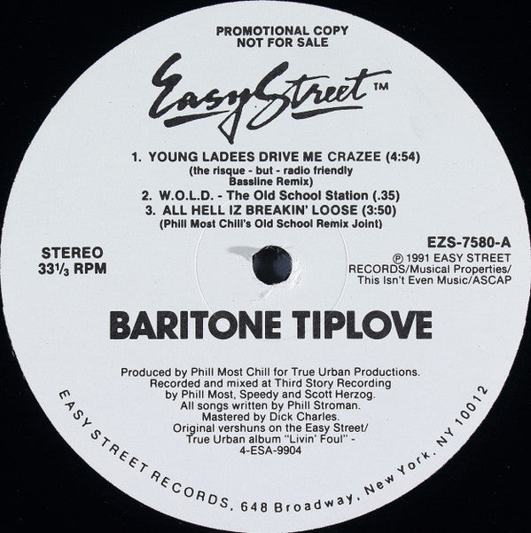 Baritone Tiplove : Young Ladees Drive Me Crazee (12", Promo)