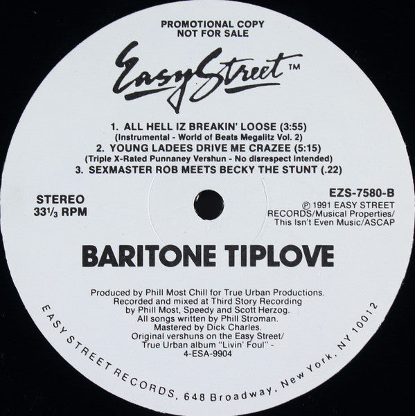 Baritone Tiplove : Young Ladees Drive Me Crazee (12", Promo)