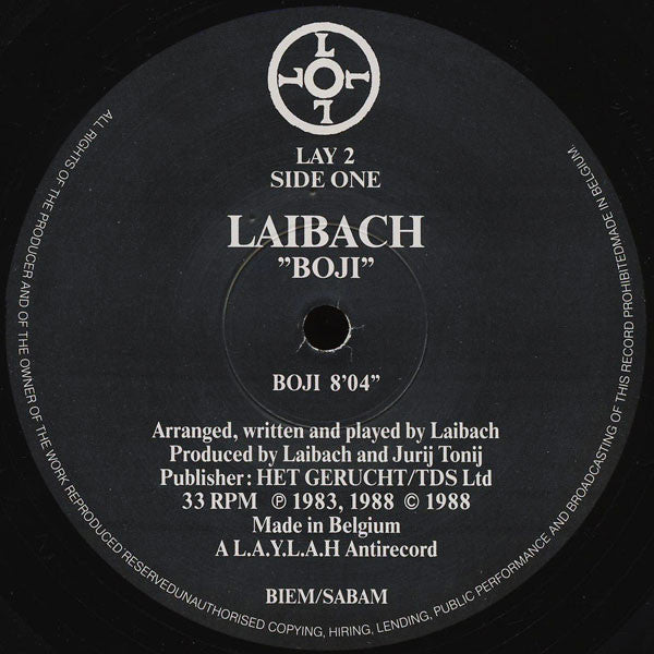 Laibach : Boji / Sila / Brat Moj (12", RE)