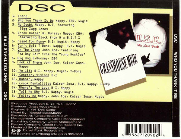 DSC (6) : Who U Thank It Be? (CD, Album)