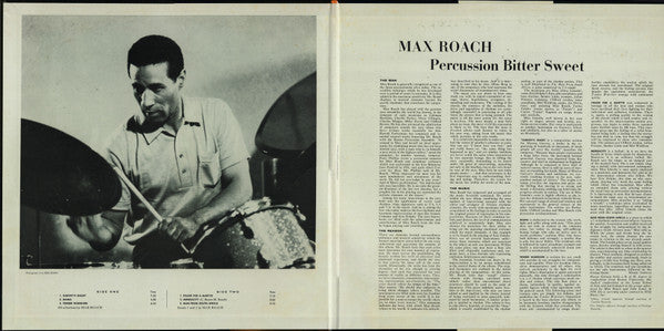 Max Roach : Percussion Bitter Sweet (LP, Album, Club, RE, RM, 180)