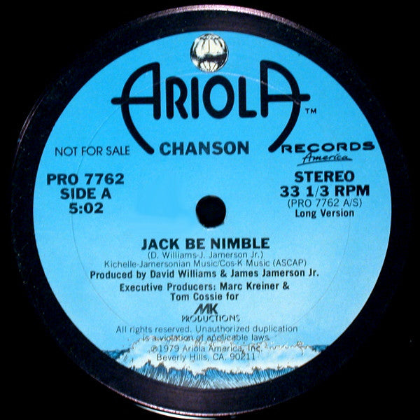Chanson : Jack Be Nimble (12", Promo)
