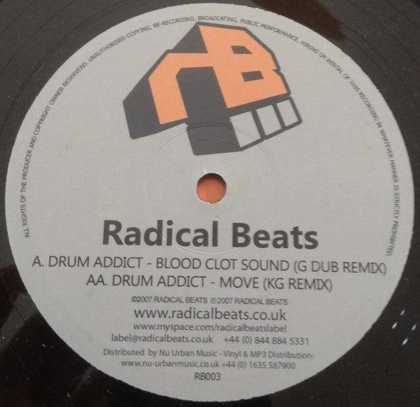 Drum Addict : Blood Clot Sound (G Dub Remix) / Move (KG Remix) (12")