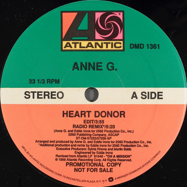 Anne G.* : Heart Donor (12", Promo)
