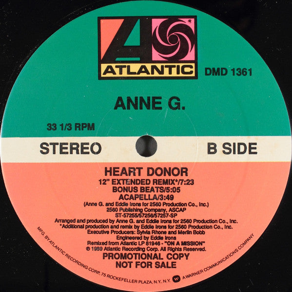 Anne G.* : Heart Donor (12", Promo)