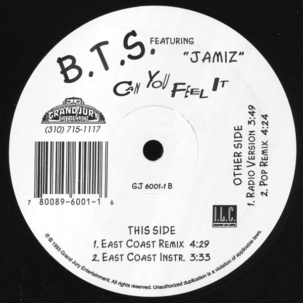 B.T.S. Featuring Jamiz* : Can You Feel It (12")