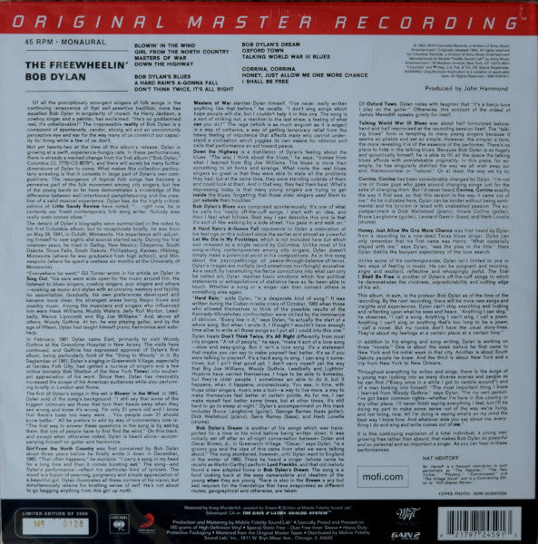 Bob Dylan : The Freewheelin' Bob Dylan (2x12", Album, Mono, Ltd, Num, RE, RM, 180)