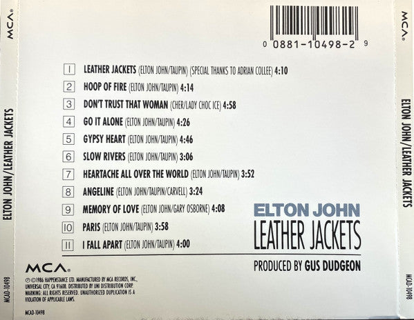 Elton John : Leather Jackets (CD, Album)