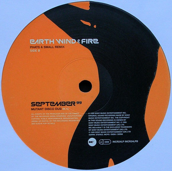 Earth Wind & Fire* : September 99 (Phats & Small Remix) (12", Maxi)