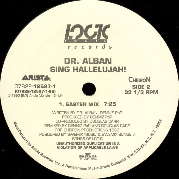 Dr. Alban : Sing Hallelujah! (12")
