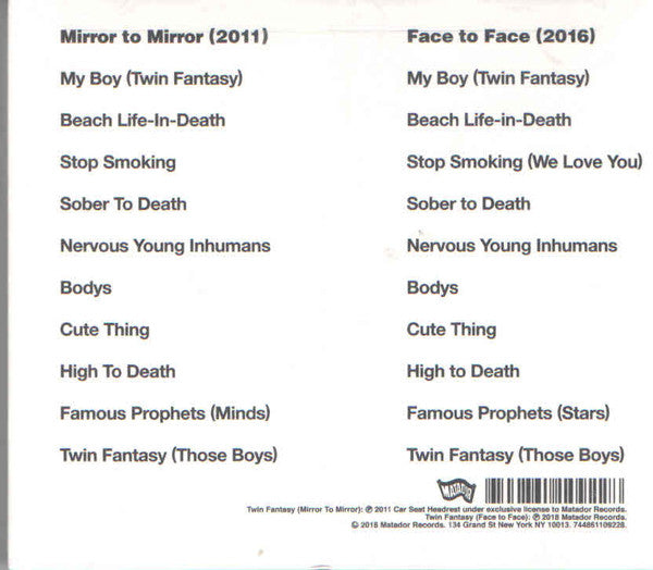 Car Seat Headrest : Twin Fantasy (2xCD, Album)