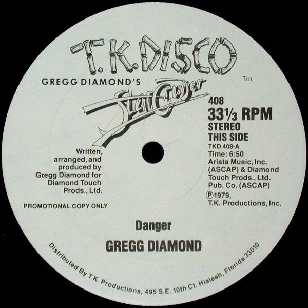Gregg Diamond : Danger / Stand Up And Dance (12", Promo)