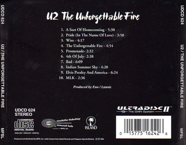U2 : The Unforgettable Fire (CD, Album, RE, RM, 24K)