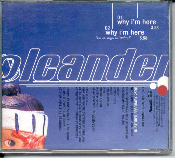 Oleander : Why I'm Here (CD, Single, Promo)