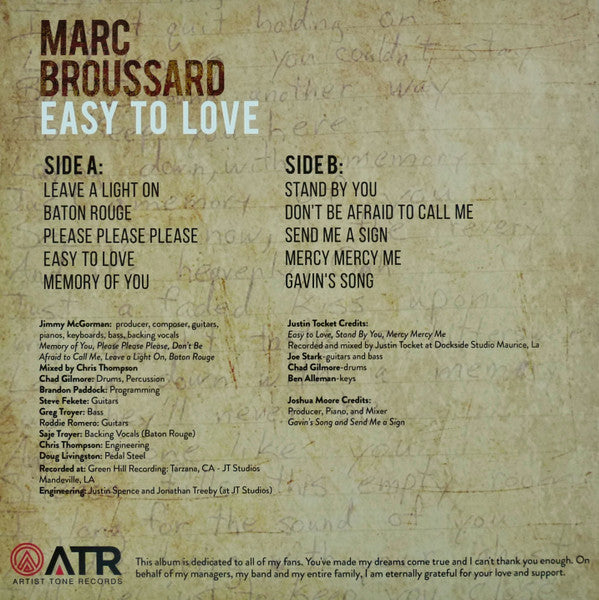 Marc Broussard : Easy To Love (LP, Album)