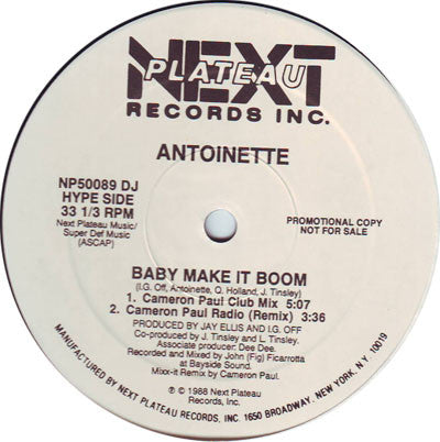 Antoinette : Baby Make It Boom (12", Promo)