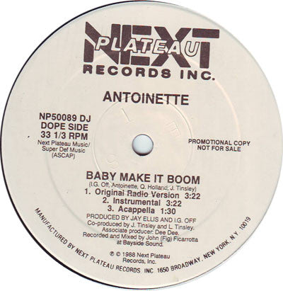 Antoinette : Baby Make It Boom (12", Promo)