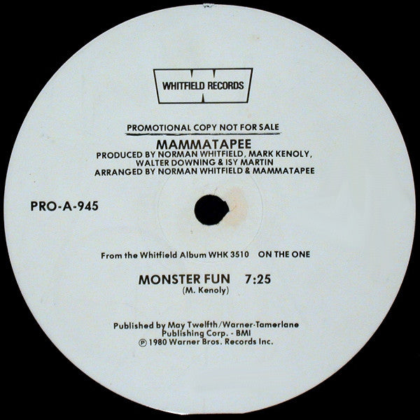 Marc Sadane / Mammatapee : Sit Up (Long Version) / Monster Fun (12", Promo)