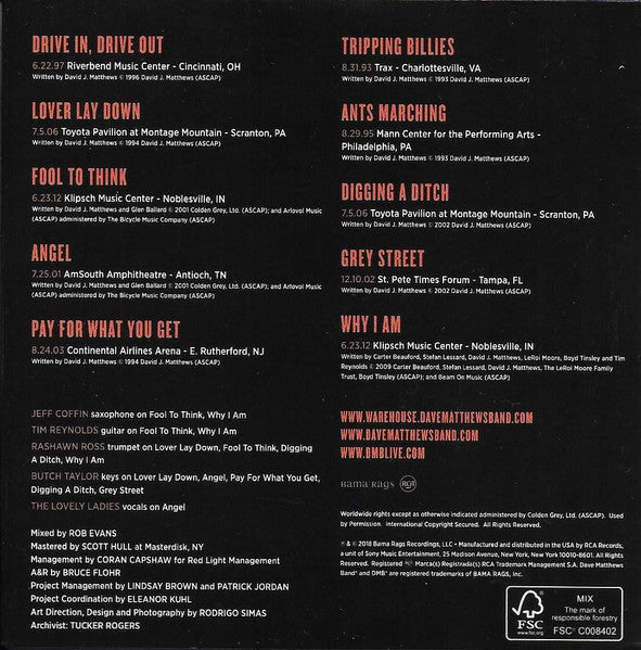 Dave Matthews Band : Warehouse 10 Volume 7 (CD)