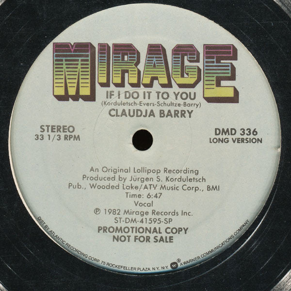 Claudja Barry : If I Do It To You (12", Promo)