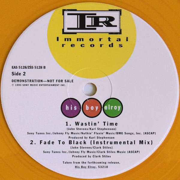 His Boy Elroy (2) : Fade To Black (12", Promo, Yel)