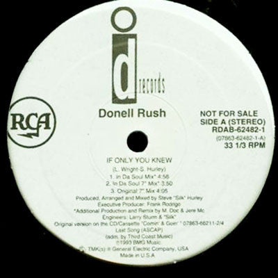 Donnell Rush : If Only You Knew (12", Promo)