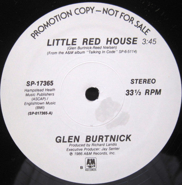 Glen Burtnick : Little Red House (12", Single, Promo)