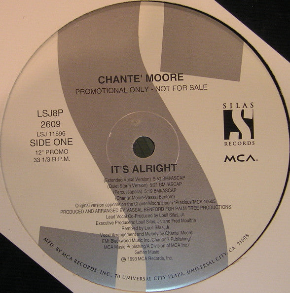 Chante' Moore* : It's Alright (12", Promo)