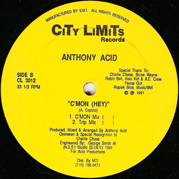 Anthony Acid : Don't Disturb This Groove / C'Mon (Hey) (12")