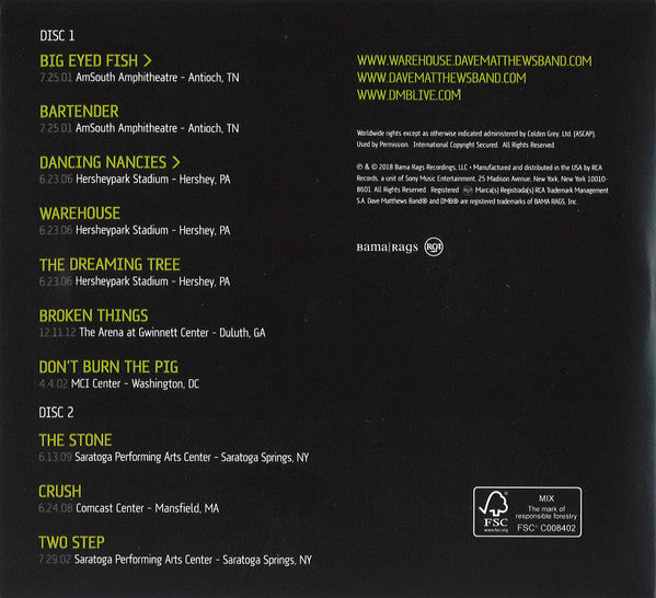 Dave Matthews Band : Warehouse 10 Volume 6 (2xCD)