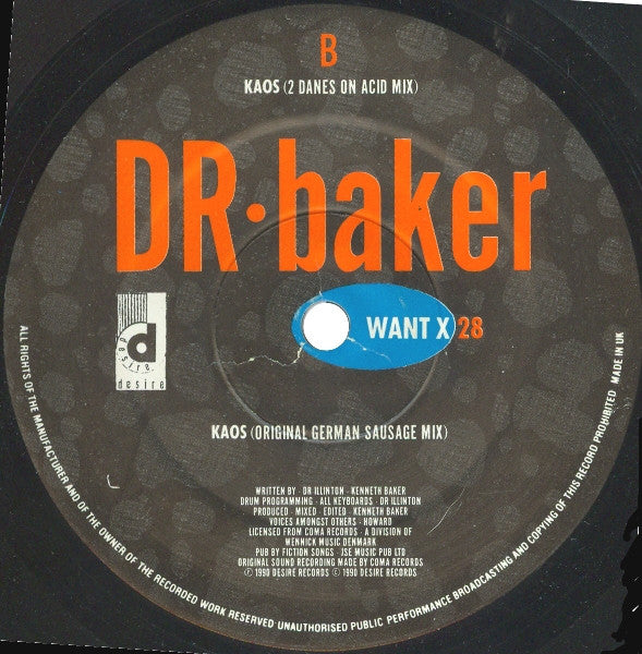 Dr. Baker : Kaos (12", Bla)