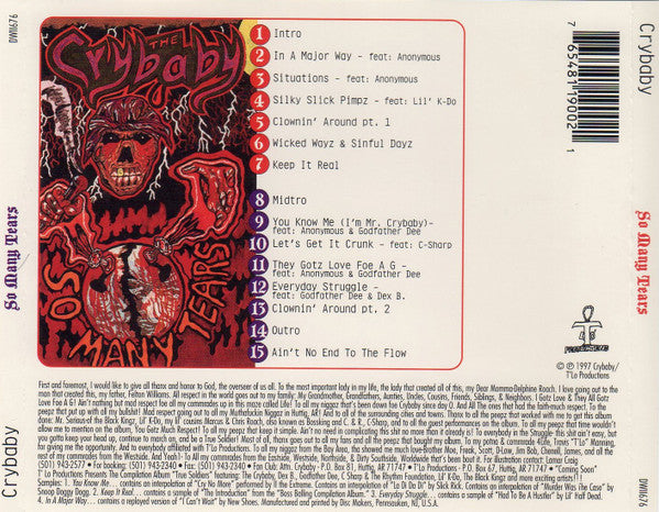 Crybaby (9) : So Many Tears (CD, Album)