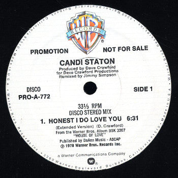 Candi Staton : Honest I Do Love You (12", Promo)