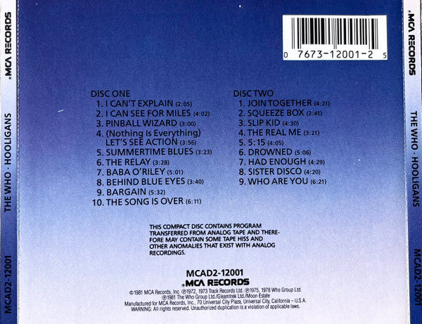 The Who : Hooligans (2xCD, Comp, RE)