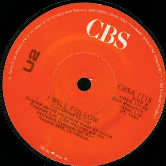 U2 : Gloria (7", Single, RE, Red)