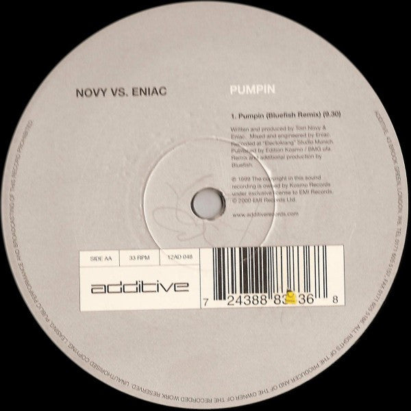 Novy Vs. Eniac : Pumpin (12", Single)