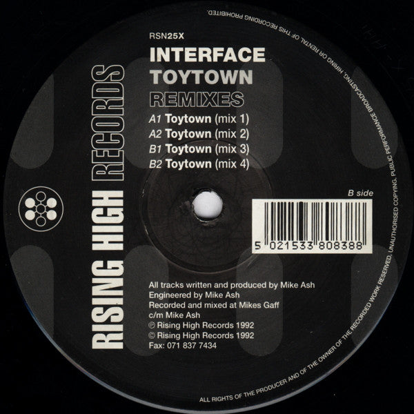 Interface : Toytown (Remixes) (12")