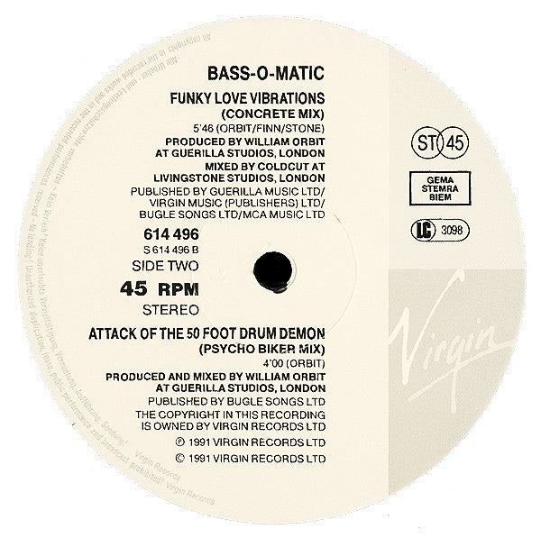 Bass-O-Matic* : Funky Love Vibrations (12")