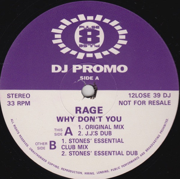 Rage : Why Don't You (2x12", Promo)